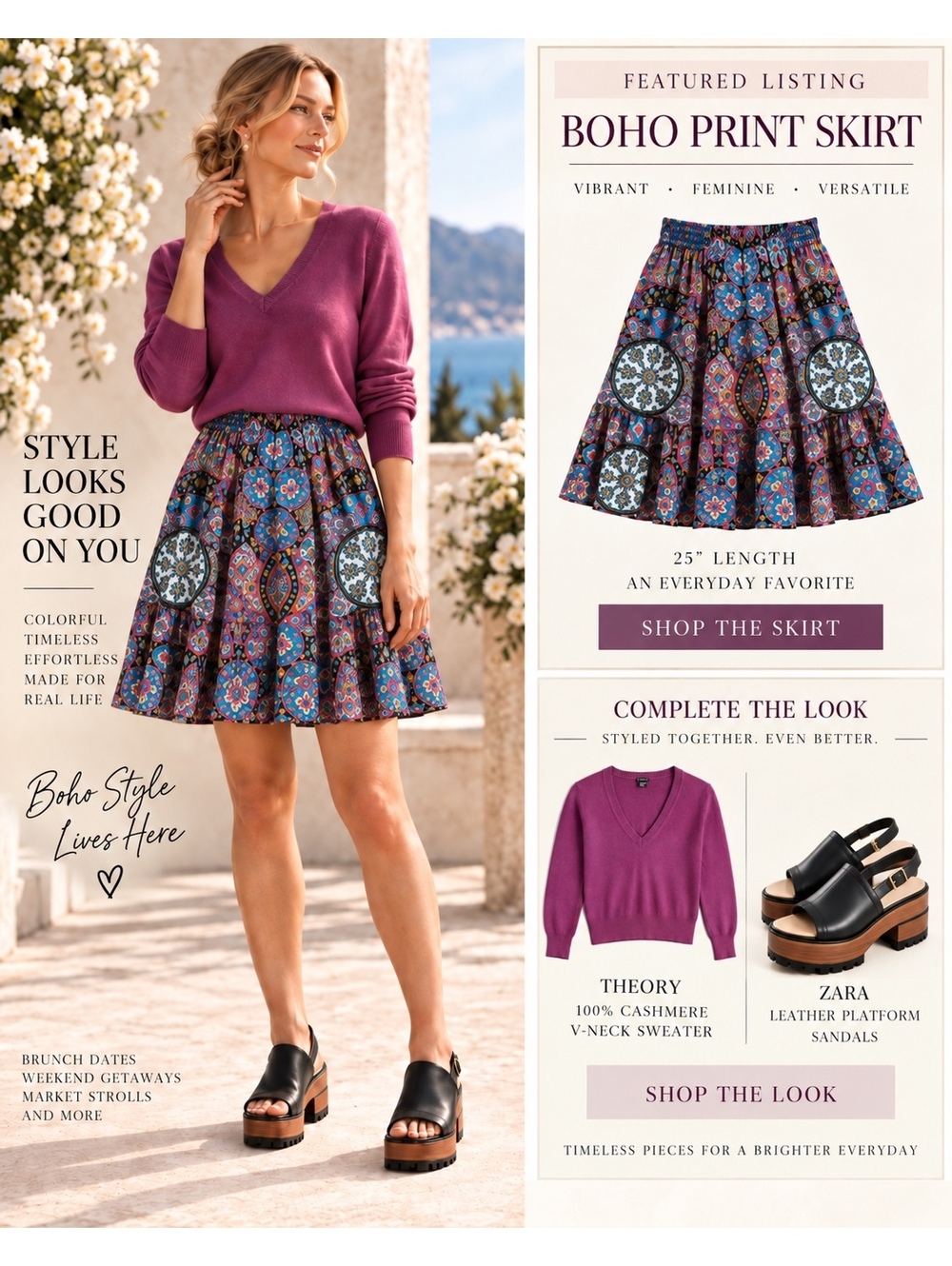 Della Spiga Paisley Cotton Skirt XL 14 Boho Resort Maximalist